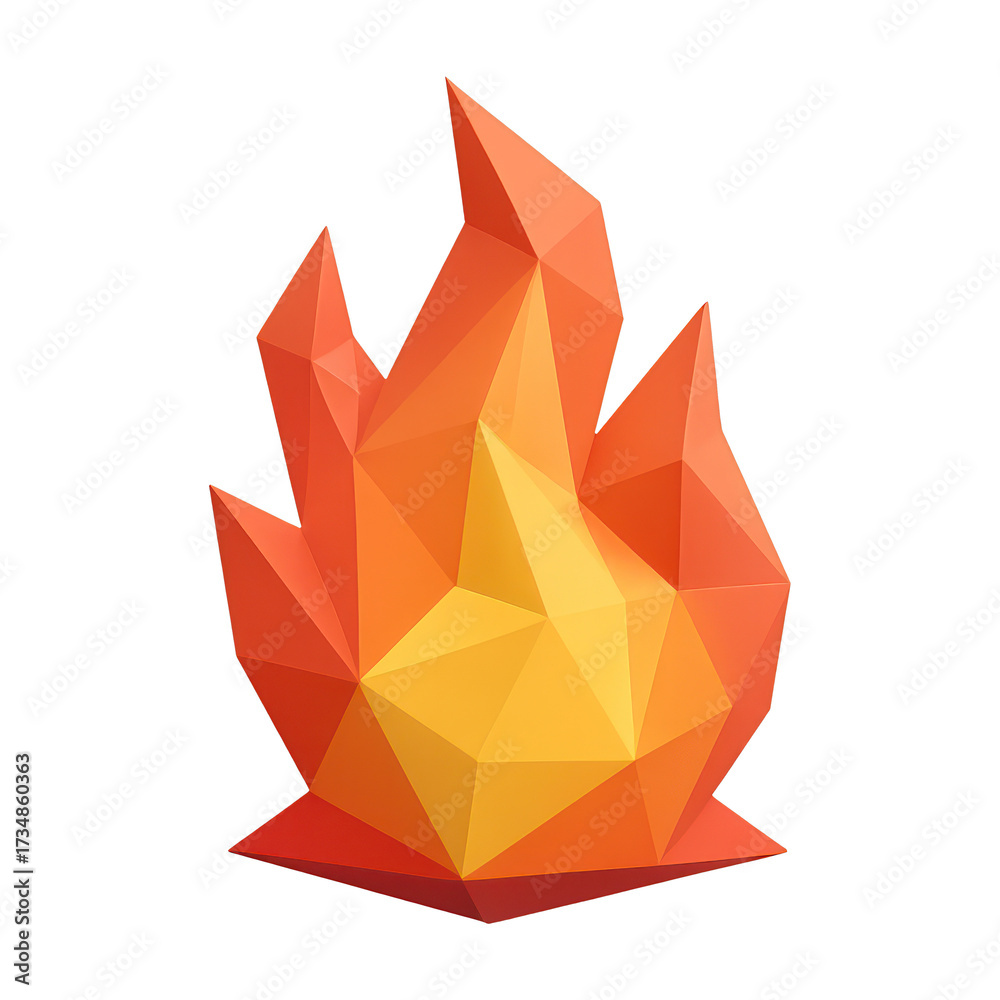Fototapeta premium PNG Geometric polygonal abstract fire illustration.