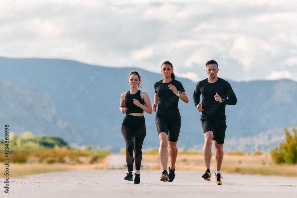 Obraz premium Preparation of the athletic team for the Athletic Marathon Journey