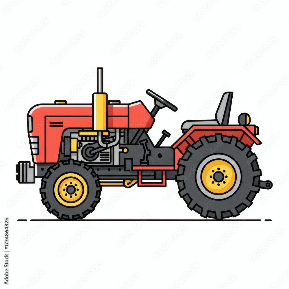 Obraz premium Illustration of an open toolbox with various tools, including a hammer, screwdriver, and wrench.
