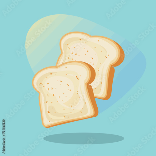 These two golden, fluffy slices of bread float against a soft background, symbolizing warmth and comfort, perfect for invoking feelings of home and culinary delight.