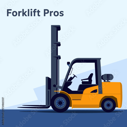 A sleek, modern forklift is shown in a professional setting, representing efficiency and heavy lifting capabilities, highlighting its importance in industrial and warehouse operations.
