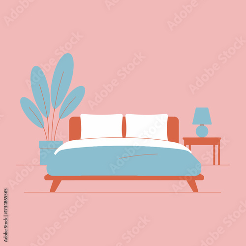 This serene minimalist bedroom is designed with modern decor elements, featuring a calming color palette ideal for relaxation and tranquility in sleep environments.
