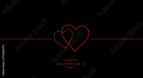 Red hearts design on black background for valentines day celebration