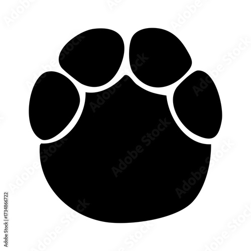 Elephant paw print set Paw icon collection black on white background Vector illustration two paw print