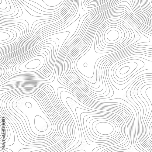 Black and white contour seamless line abstract topographic map background minimal pattern design for wallpapers branding packaging digital graphics and templates