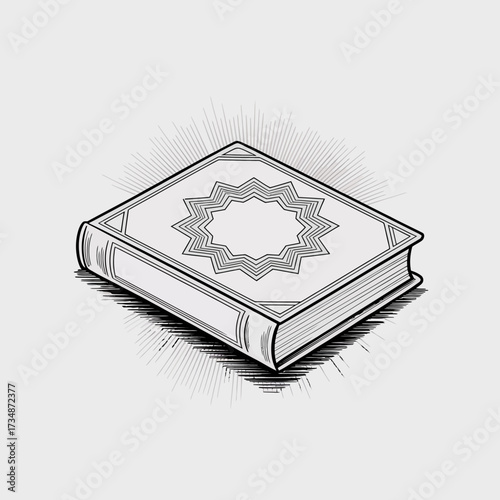 An intricately designed closed book featuring a decorative star pattern on the cover, symbolizing knowledge, wisdom, and the journey through literature.