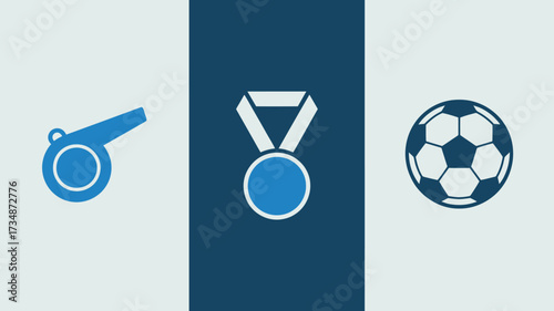 Set of minimalist sport icons flat vector design elements for sports apps and websites isolated on white background