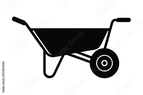 wheelbarrow vector icon silhouette