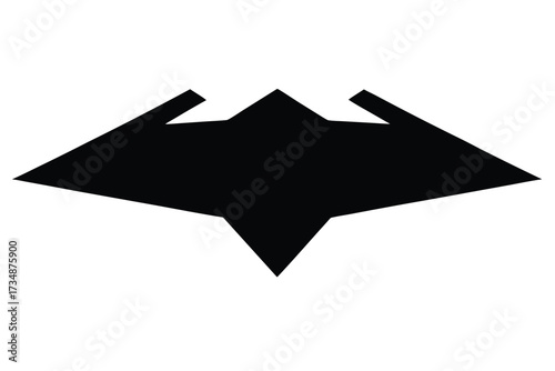 stealth aircraft vector icon silhouette