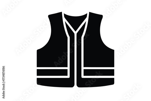 safety vest vector icon silhouette