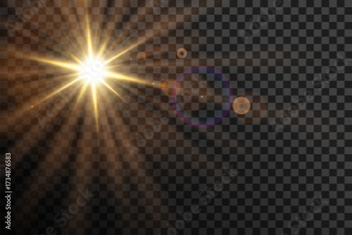 Vector transparent sunlight special lens flare light effect. Stock royalty free vector illustration. Lights effect realistic. PNG