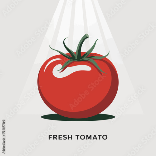 This vibrant image of a fresh ripe tomato represents the essence of healthy eating, showcasing the beauty of nature's produce in a bright and appealing way.
