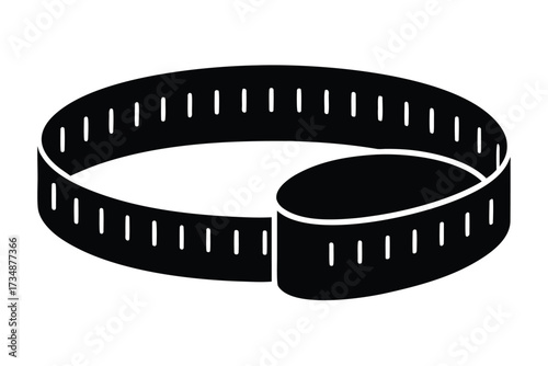 measuring tape vector icon silhouette