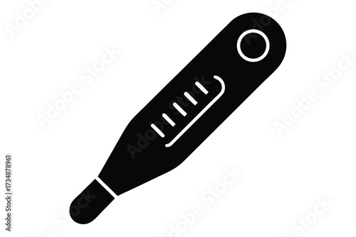 baby thermometer vector icon silhouette