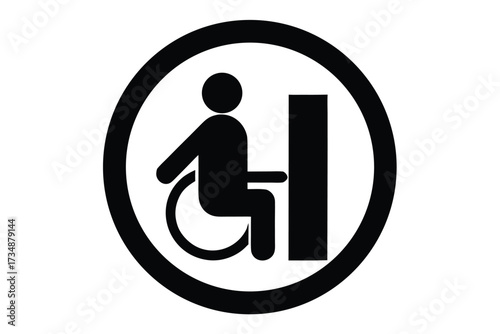 accessible restroom vector icon silhouette