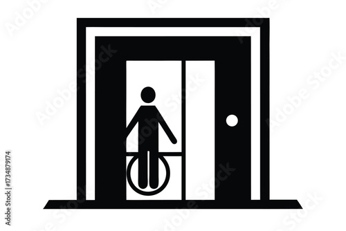accessible elevator vector icon silhouette