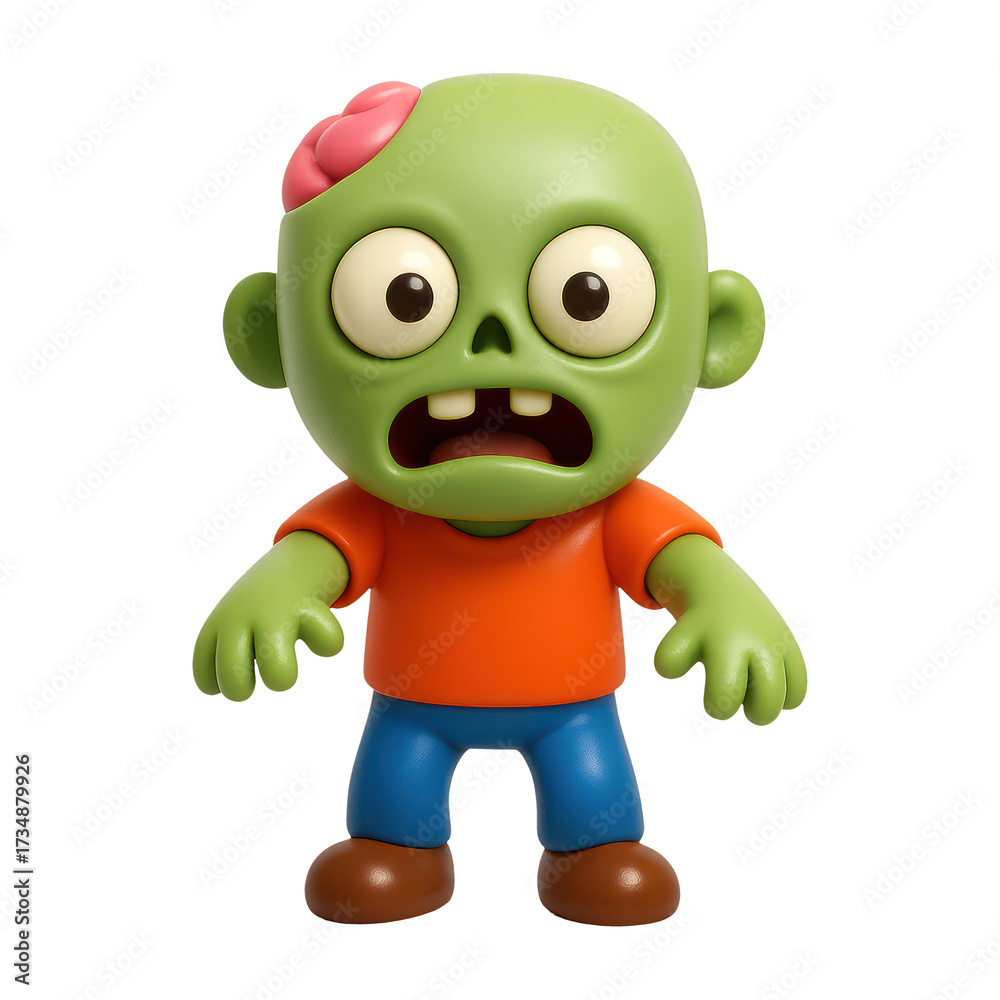 Obraz premium PNG Cartoon zombie character illustration.