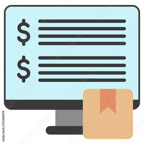 Price List Icon, Mini Illustration Relate To Capital Market, Market Research. Use For Modern Concept, Ui, Ux Web And App Development.