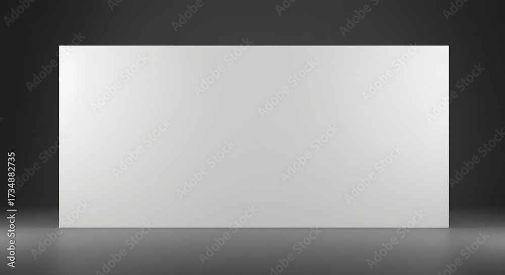 Obraz premium Blank white rectangular surface on dark background for presentation or design