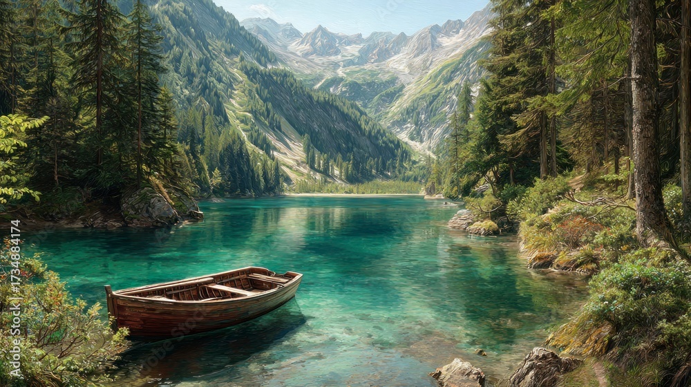 Obraz premium Mountain lake scenic view
