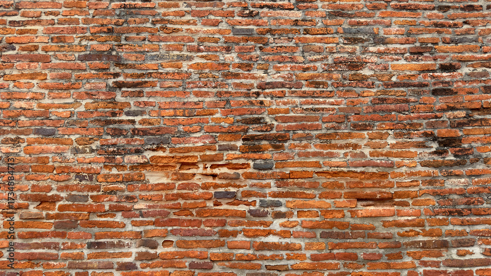 Naklejka premium Old brick wall textures. Horizontal background.