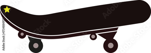 Simple side view skateboard silhouette vector graphic