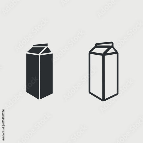 Minimalist milk icon- black outline dairy symbol 