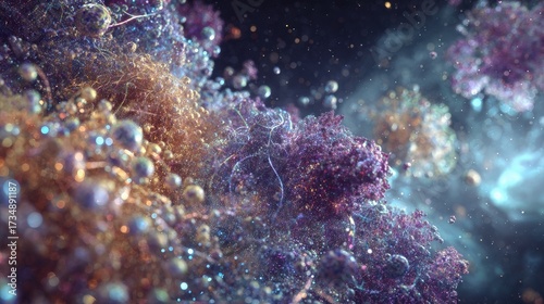 Abstract Colorful Glitter Particles Design