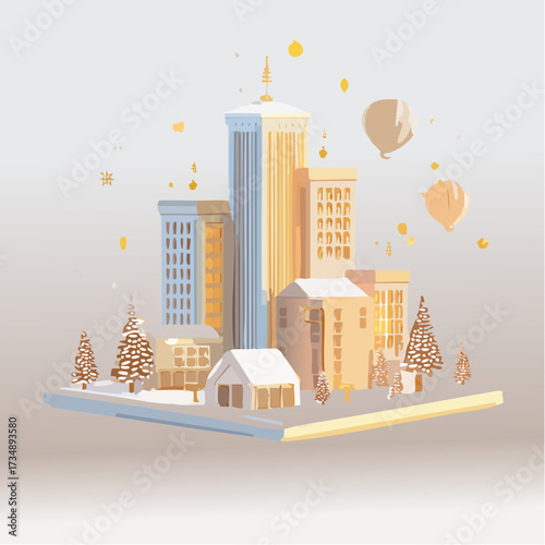 vector illustration of city buildings