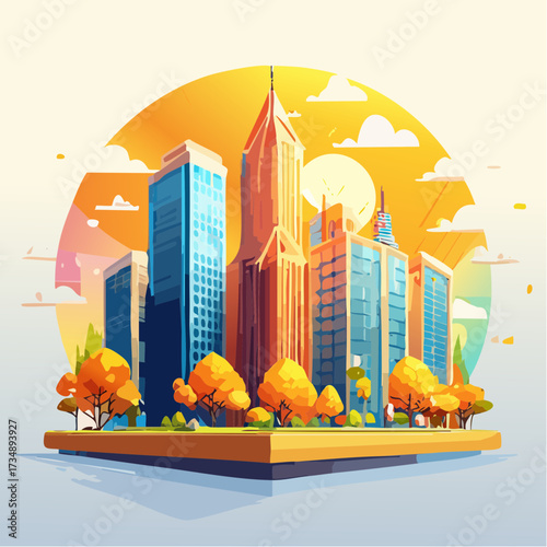 vector illustration of a city