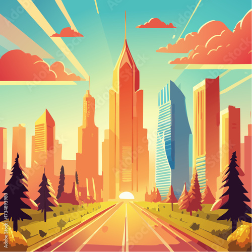 city landscape with city