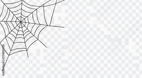 A black and white spiderweb drawing on a transparent background adds a spooky, Halloween feel