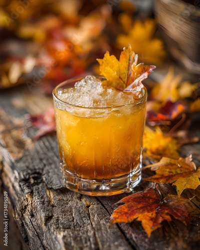 Fall cocktail maple syrup garnish autumn drink