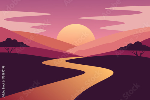 Warm orange and red clouds paint the desert mountains and summer sky at sunset