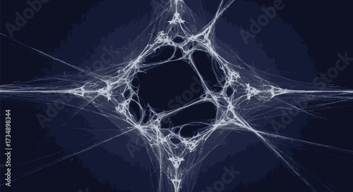 Intricate abstract fractal pattern resembling a cosmic web or neural network