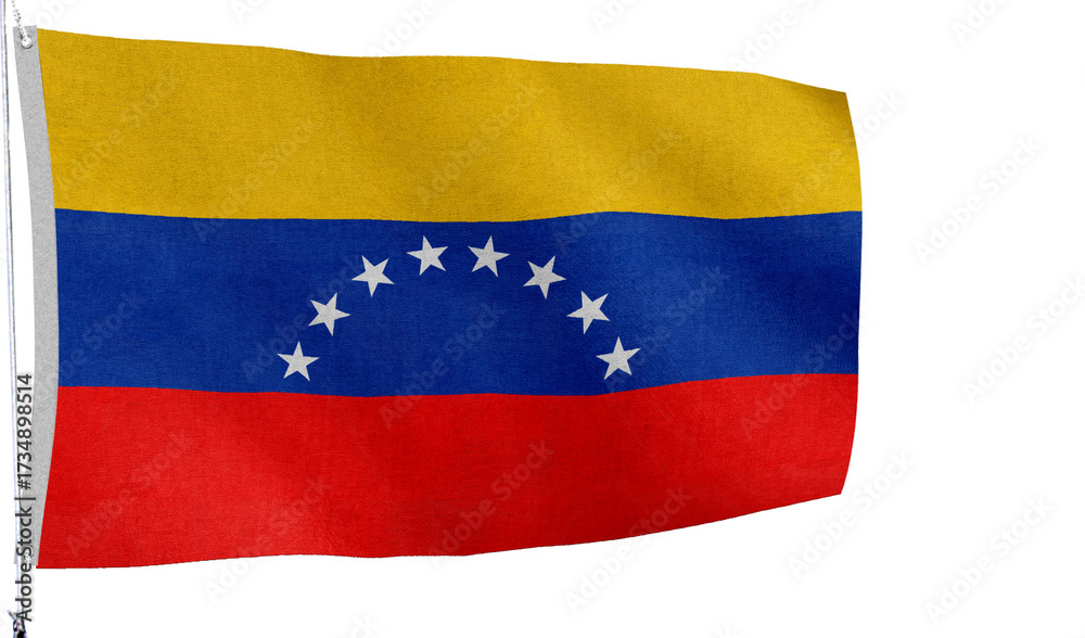 Fototapeta premium Set of mini Venezuela flag pins arranged for promotional and diplomatic imagery.