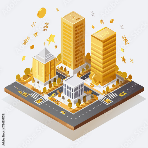 vector isometric city