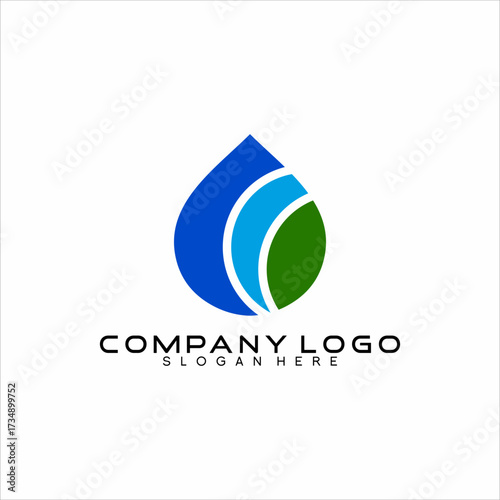 Water drop logo design with a natural and environmentally friendly concept.