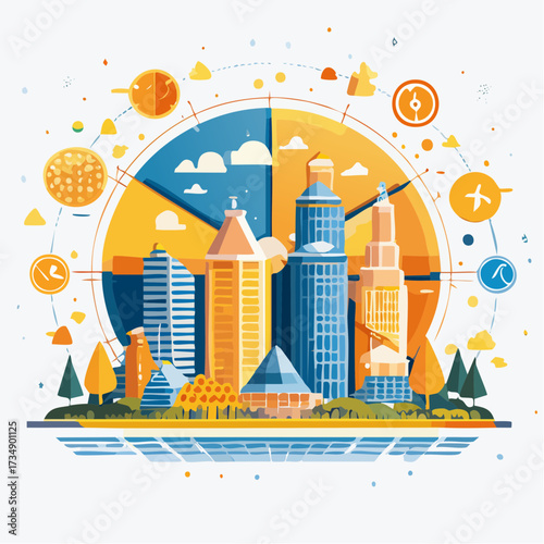 vector illustration of city buildings