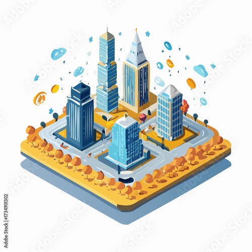 vector illustration of modern city