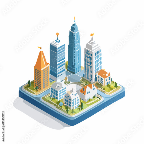 vector illustration of modern city