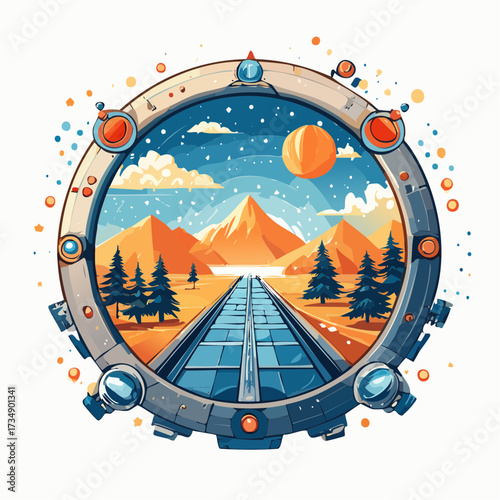 vector illustration of a tent in the mountains