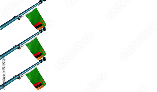 Tableau sur toile Zambia flag adorned with a floral garland for cultural and ceremonial contexts