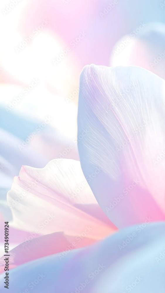 Fototapeta premium Whispering Petal Blur. Flowers Abstract Vertical Mobile Phone Background Wallpaper