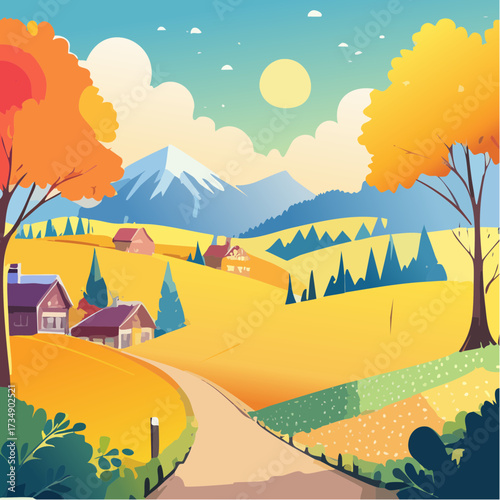 vector illustration of a mountain landscape