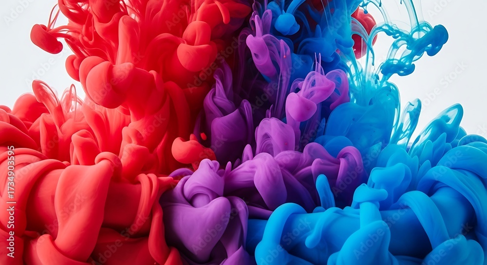 Fototapeta premium Colorful Ink Blobs in Motion.