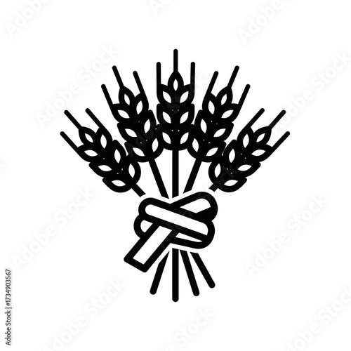 Wheat Bundle Icon Representing Harvest and Agriculture  