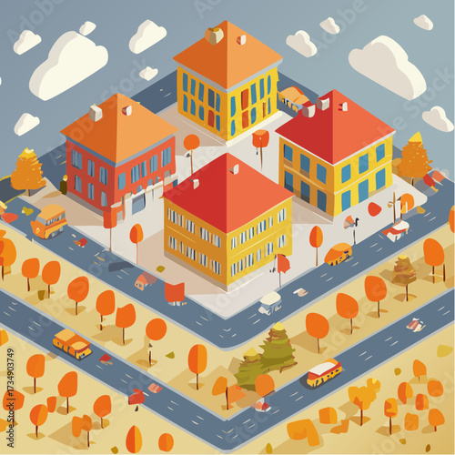 seamless pattern with houses