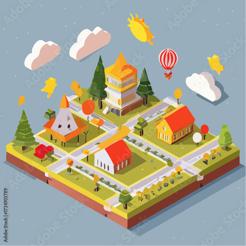 cartoon city landscape