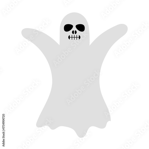 Simple Illustration of a Spooky Ghost
